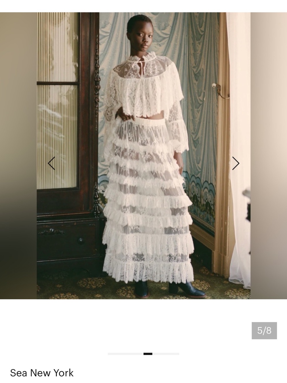 Holden White Tiered Lace Maxi Skirt